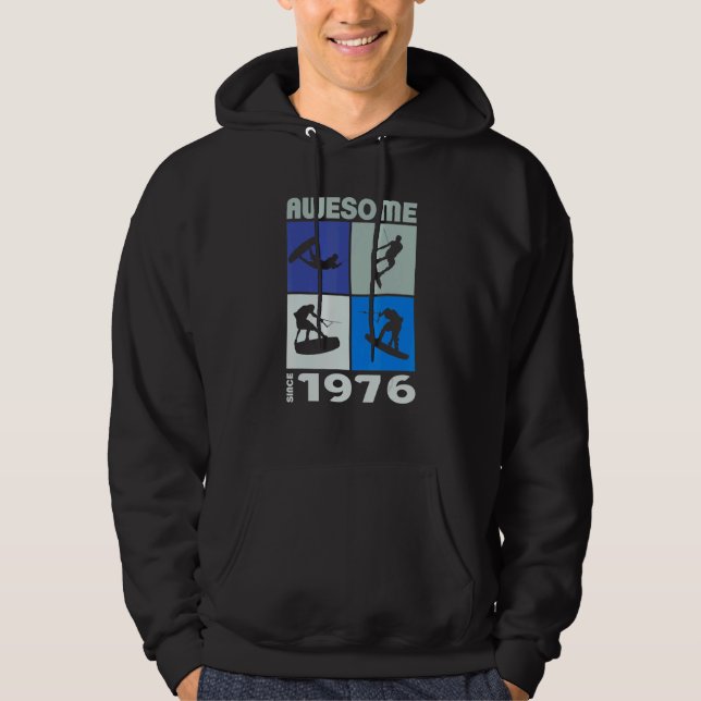 Awesome since 1976 Wakeboard lifestyle 1 Hoodie (Framsida)