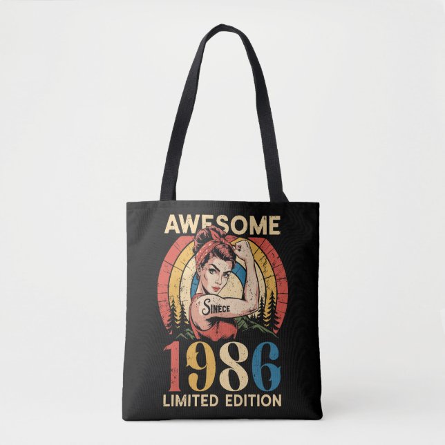 Awesome Since 1986 Retro 40th Women's Birthday  Tygkasse (Framsida)