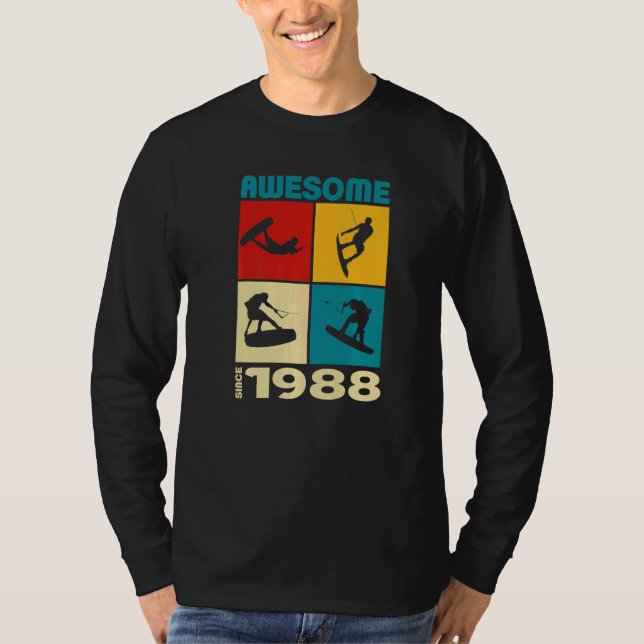 Awesome since 1988 Wakeboard lifestyle  1 T Shirt (Framsida)
