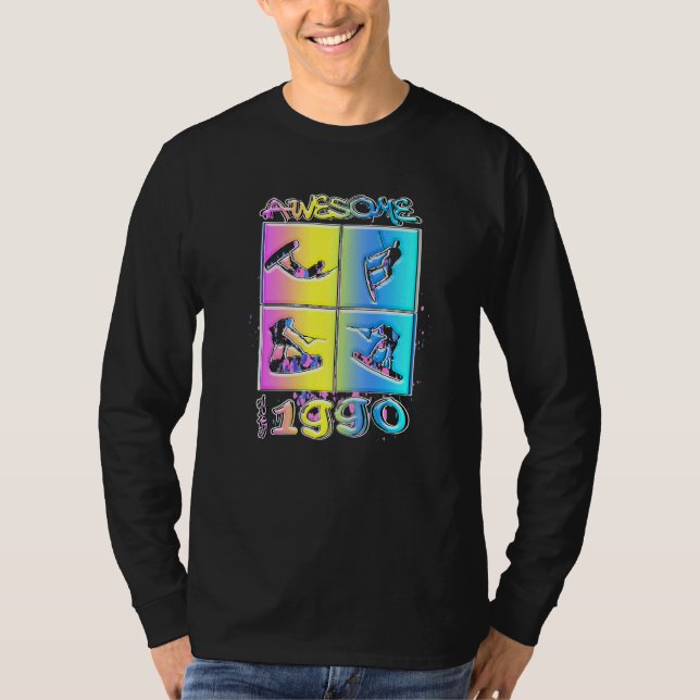 Awesome since 1990 Wakeboard lifestyle  2 T Shirt (Framsida)