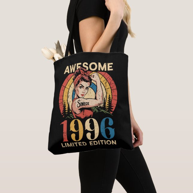 Awesome Since 1996 Retro 30th Women's Birthday Tygkasse (Närbild)