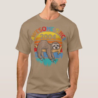 Awesome Since 2004 Sloth Birthday 18 Years Old Bir T Shirt