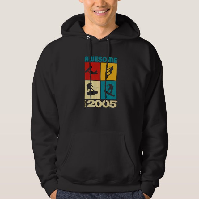 Awesome since 2005 Wakeboard lifestyle Hoodie (Framsida)