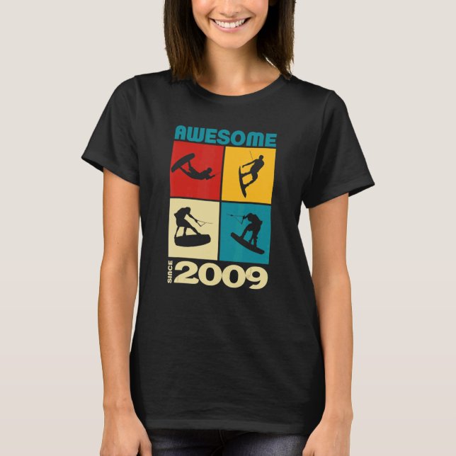 Awesome since 2009  Wakeboard lifestyle T Shirt (Framsida)