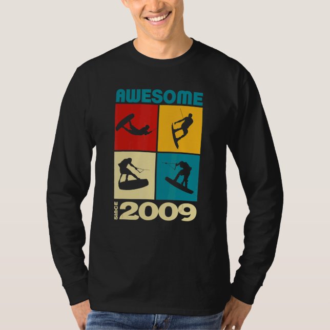 Awesome since 2009  Wakeboard lifestyle T Shirt (Framsida)