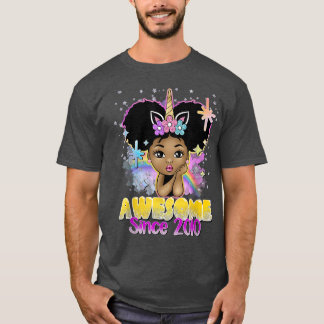 Awesome Since 2010 Black Girl 12th Birthday Afro U T Shirt