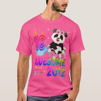 Awesome Since 2012 10th Birthday 10 Year Old Panda T Shirt