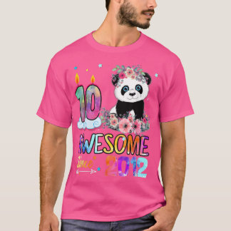 Awesome since 2012 10th Birthday 10 Year Old Panda T Shirt
