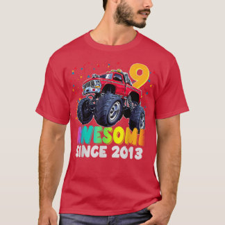 Awesome Since 2013 9th Birthday Boy Monster Truck T Shirt
