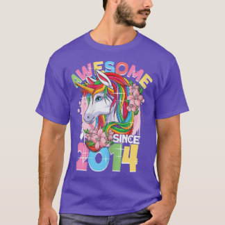 Awesome since 2014 8th Birthday Girl 8 Years Unico T Shirt
