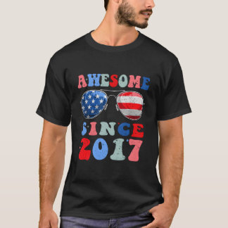 Awesome Since 2017 6 Years 4Th Of July T Shirt