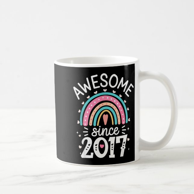 Awesome Since 2017 8th Birthday Rainbow Born In 20 Kaffemugg (Höger)