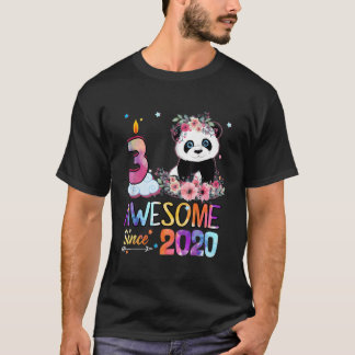 Awesome Since 2020 3Rd 3 Panda Unicorn T Shirt