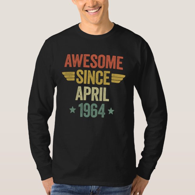Awesome Since April 1964 T Shirt (Framsida)
