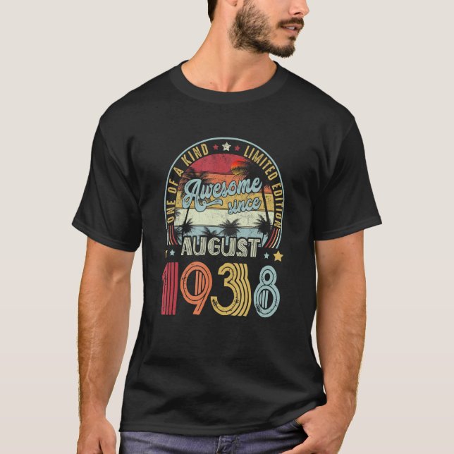 Awesome Since August 1938 One Of A Kind T Shirt (Framsida)