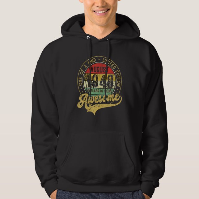 Awesome Since August 1948 One Of A Kind Hoodie (Framsida)