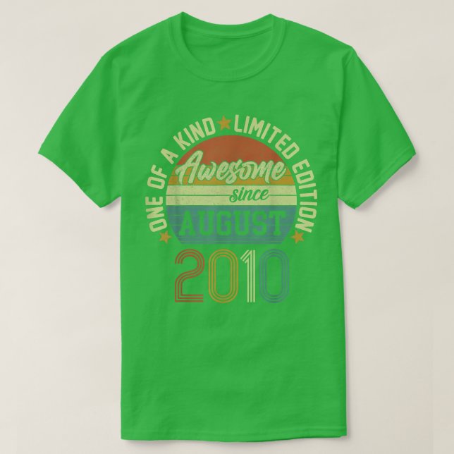 Awesome Since August 2010 12 Years Old 12th Birthd T Shirt (Design framsida)