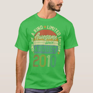Awesome Since August 2010 12 Years Old 12th Birthd T Shirt