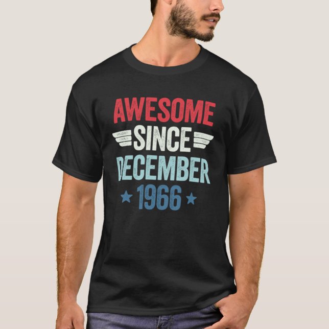 Awesome Since December 1966 T Shirt (Framsida)