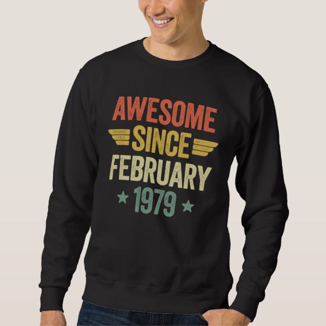 Awesome Since February 1979 Lång Ärmad Tröja (Framsida)