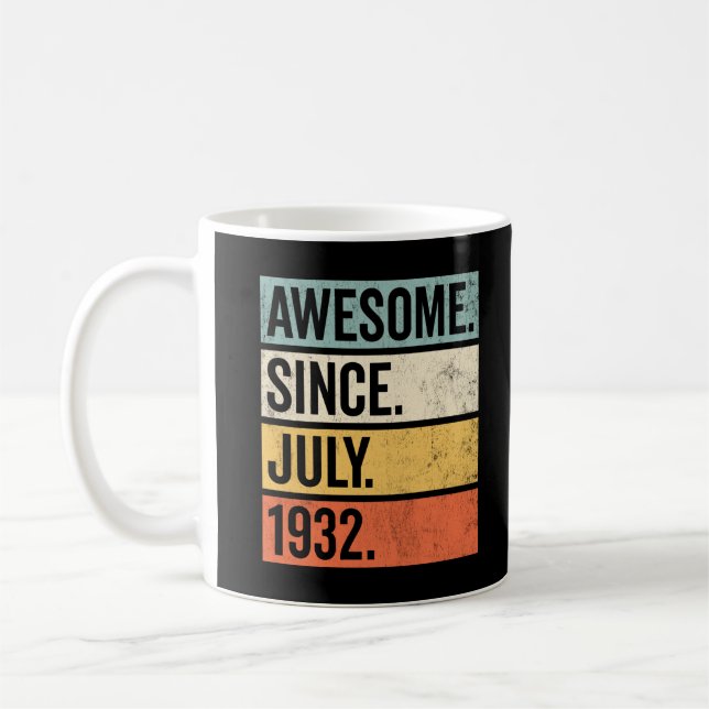 Awesome Since July 1932 Birthday Retro Kaffemugg (Vänster)
