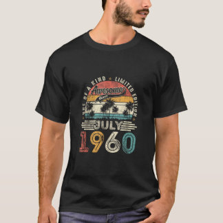 Awesome since July 1960 65 Years Old 65th Birthday T Shirt