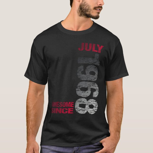 Awesome since July 1968 55th Birthday Born 1968 T Shirt (Framsida)