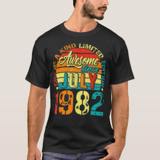 Awesome Since July 1982 40 Years Old 40th Birthday T Shirt
