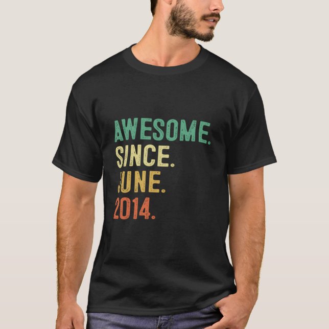Awesome Since June 2014 9Th 9 T Shirt (Framsida)