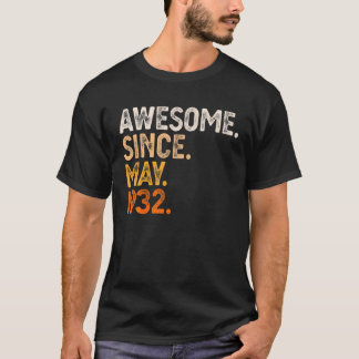 Awesome Since May 1932 90Th Birthday Gift 90 Year T Shirt