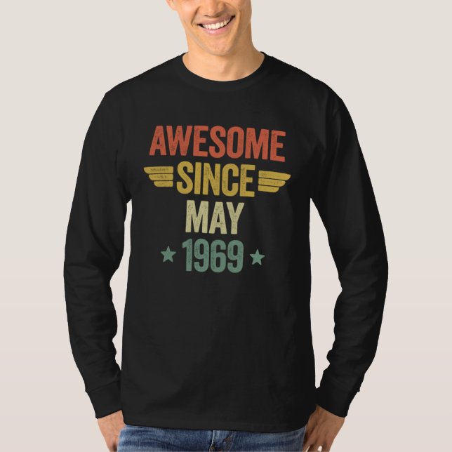 Awesome Since May 1969 T Shirt (Framsida)
