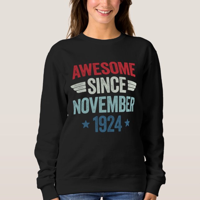 Awesome Since November 1924 T Shirt (Framsida)