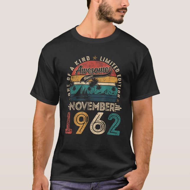 Awesome Since November 1962 63 Years Old 63rd Birt T Shirt (Framsida)