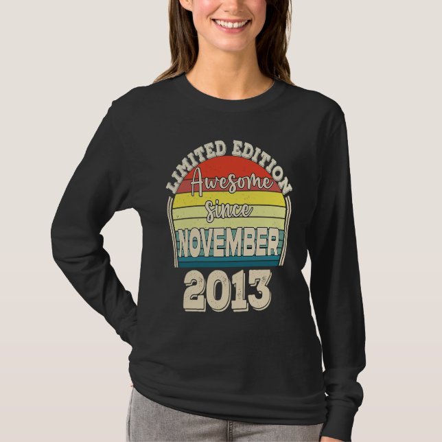Awesome Since November 2013 Born in November Dad M T Shirt (Framsida)