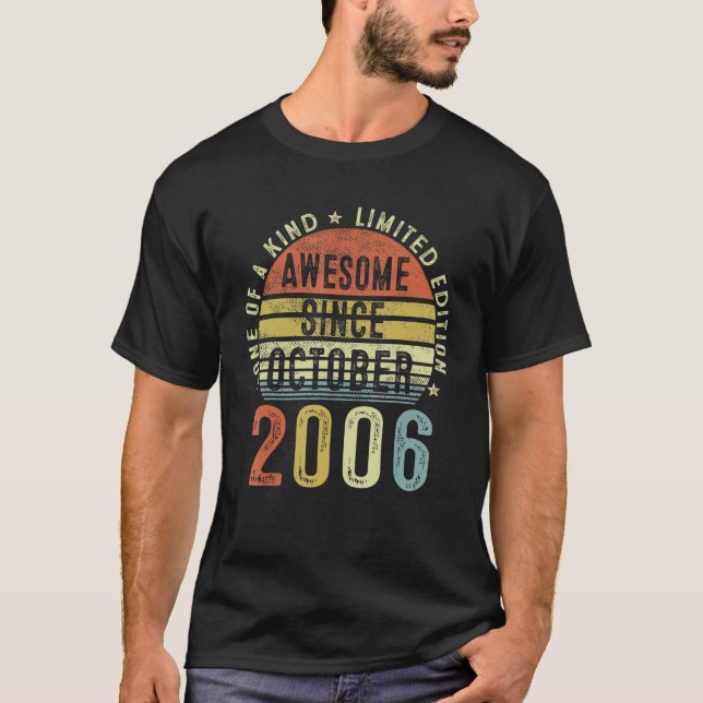 Awesome Since October 2006 16 Years Old 16th Birth T Shirt (Framsida)