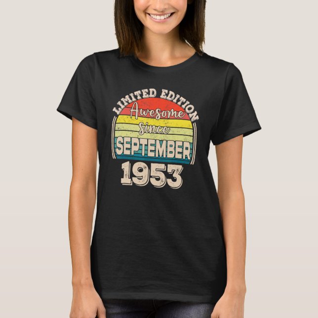 Awesome Since September 1953 Born in September Dad T Shirt (Framsida)