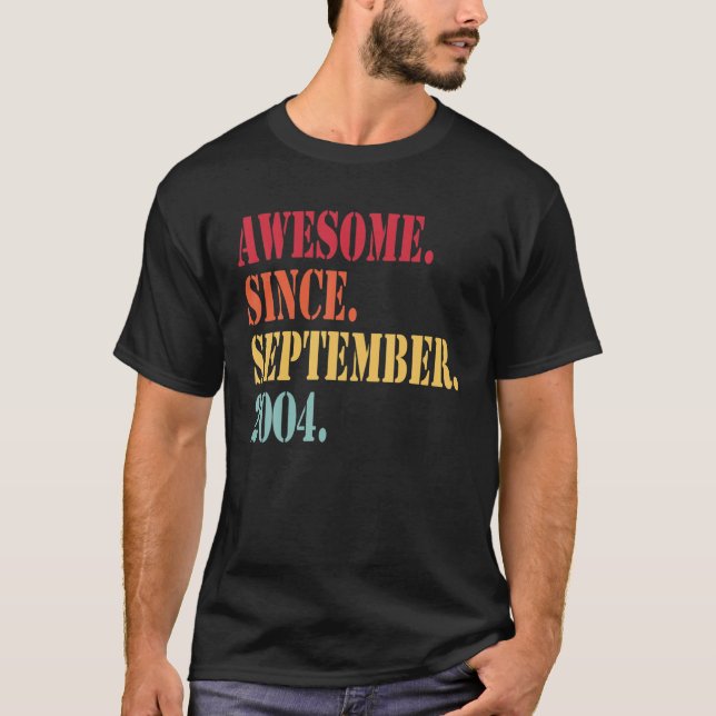 Awesome Since September 2004 For 18 Year Old - 18T T Shirt (Framsida)
