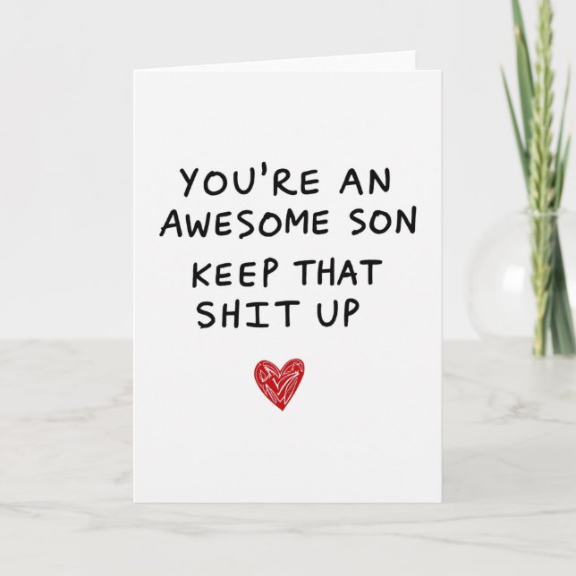 Awesome Son Funny Keep It Up Card Kort (Framsida)