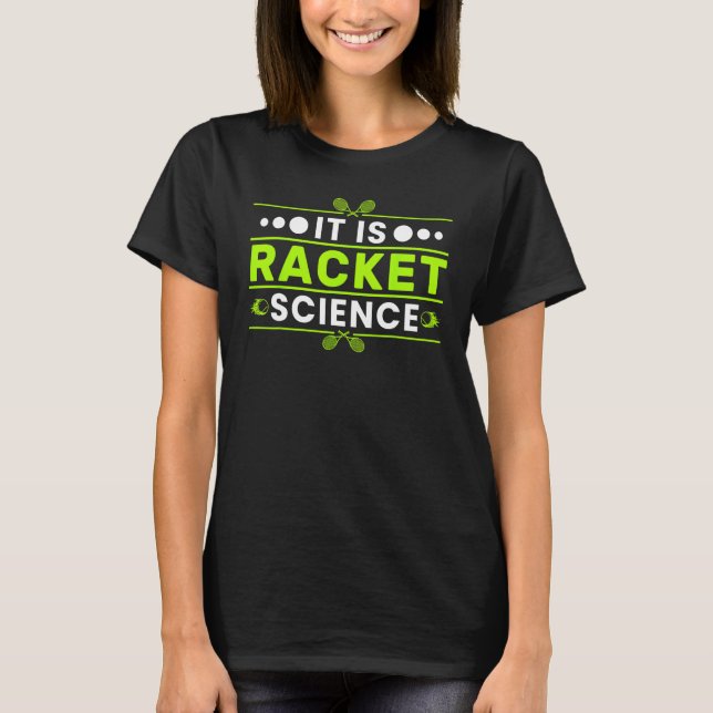Awesome Sports Racket Science  Tennis Coach Appare T Shirt (Framsida)