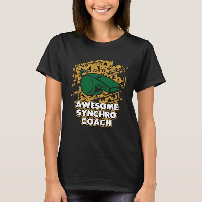 Awesome Synchro Coach Synchronized Diving Coaching T Shirt (Framsida)