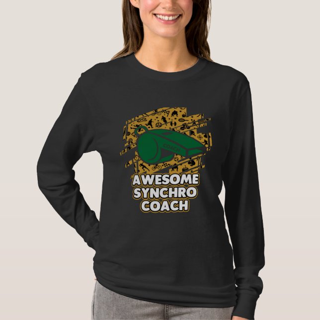 Awesome Synchro Coach Synchronized Diving Coaching T Shirt (Framsida)