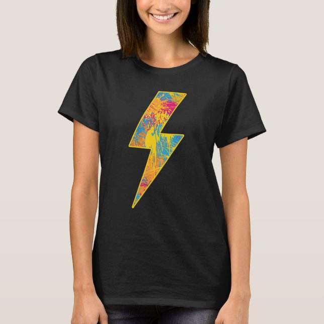 Awesome TROPICAL BLAST Lightning Bolt T Shirt (Framsida)