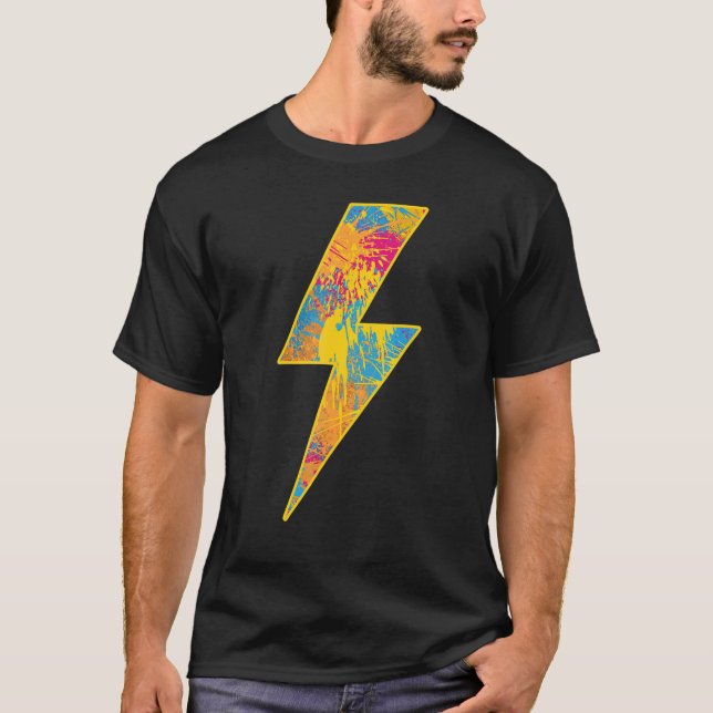 Awesome TROPICAL BLAST Lightning Bolt T Shirt (Framsida)