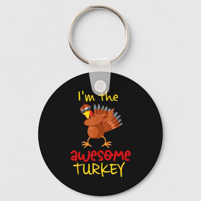 Awesome Turkey Matching Family Group Thanksgiving  Nyckelring (Framsida)