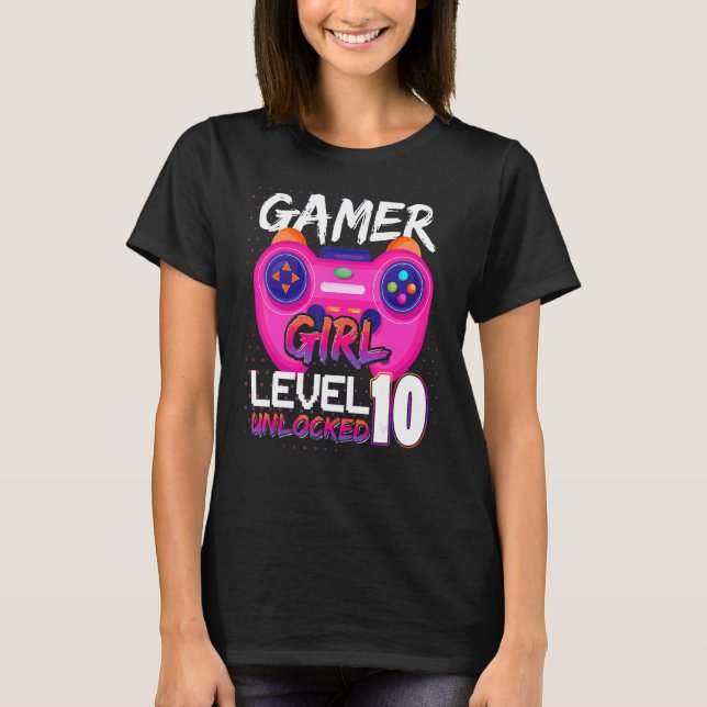 Awesome Video Games Controller Level 10 Unlocked G T Shirt (Framsida)