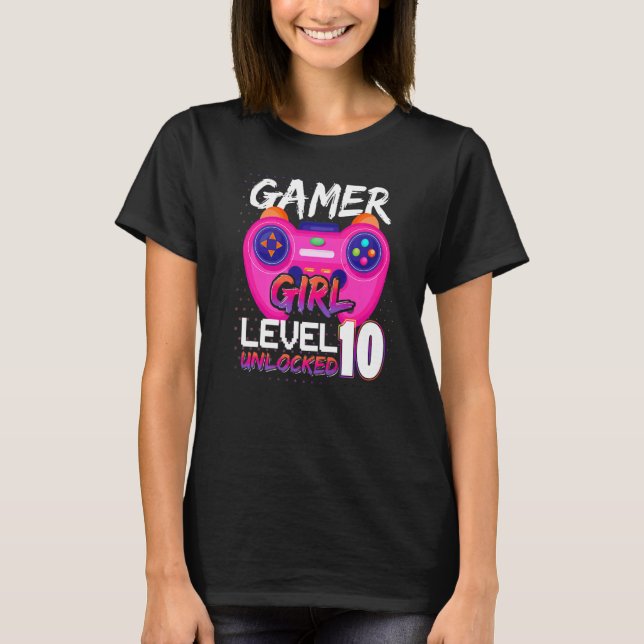 Awesome Video Games Controller Level 10 Unlocked G T Shirt (Framsida)
