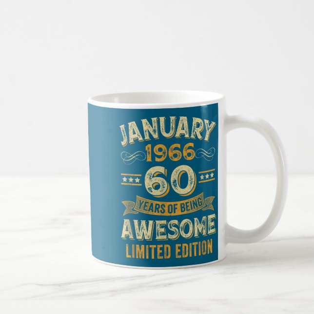 Awesome Vintage January 1966 60th Birthday  Kaffemugg (Höger)
