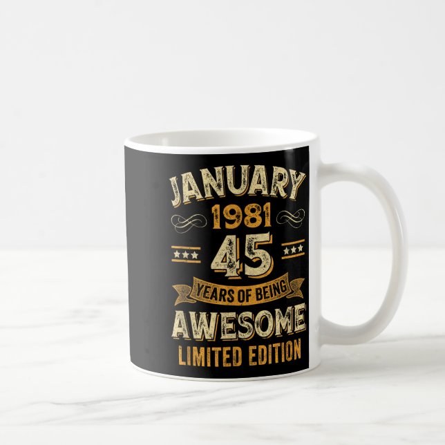 Awesome Vintage January 1981 45th Birthday  Kaffemugg (Höger)