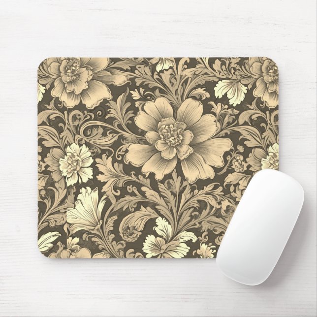 Awesome Vintage Sepia Floral Pattern  Musmatta (Med mus)