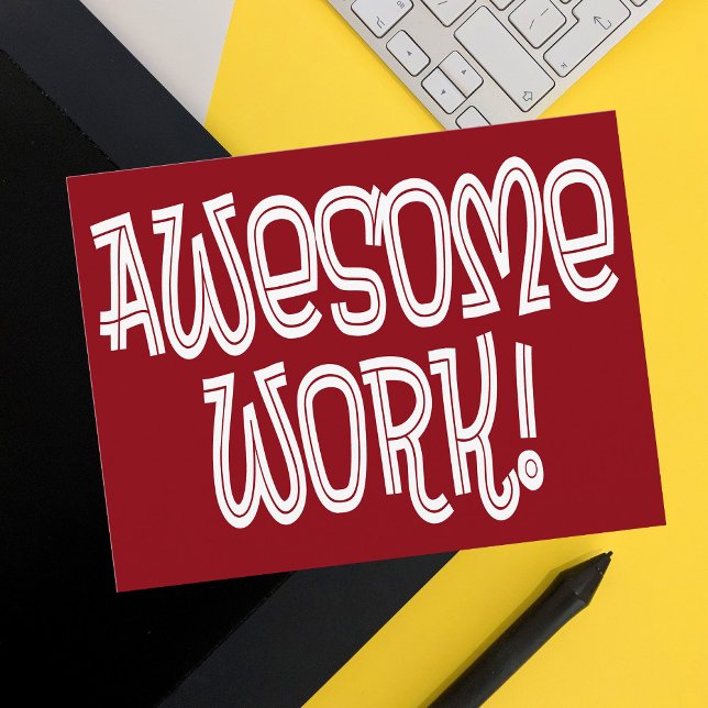Awesome Work Employee Appreciation Thank You Vykort (Skapare uppladdad)